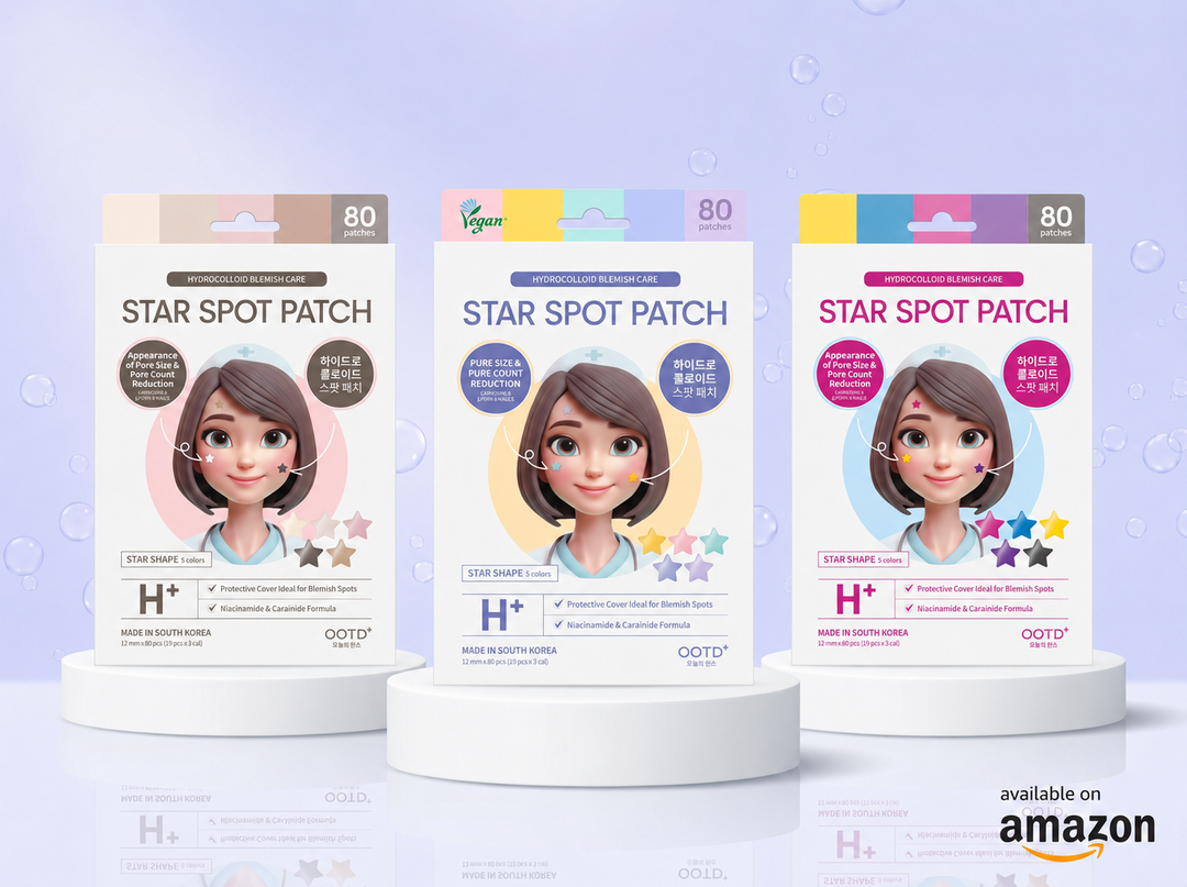 OOTD Star Spot Patch packaging in Pastel, Neon, and Nude Beige editions