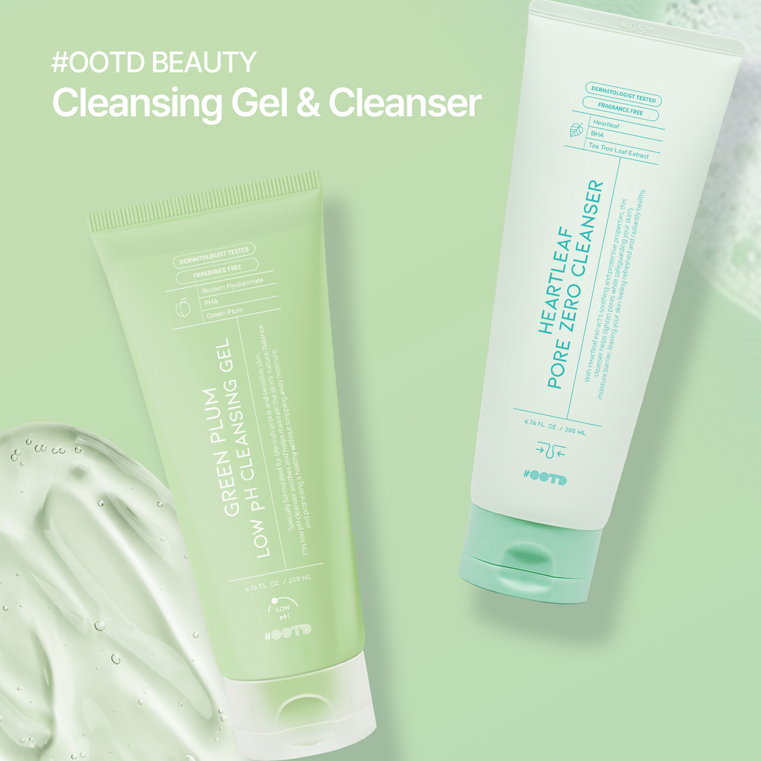 #OOTD Beauty Cleansing Essentials: Heartleaf Pore Zero Cleanser vs. Green Plum Low pH Gel Cleansing Gel