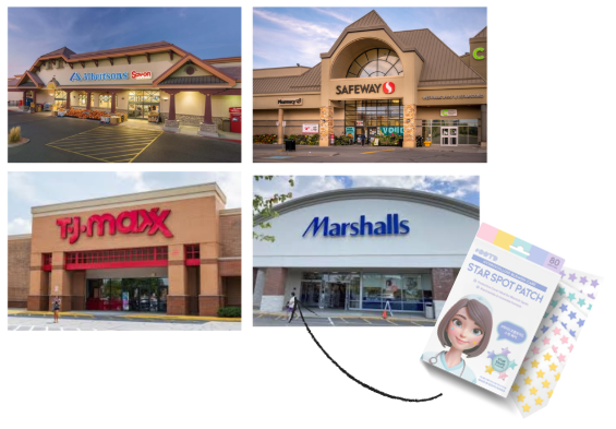 star acne patch US retail stores Albertsons Safeway TJ Maxx Marshalls